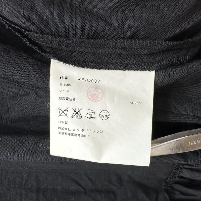 ローブドシャンブル コムデギャルソン robe de chambre COMME des GARCONS ワンピース ひざ丈スカート 02SS 半袖 ストライプ シャツ ワンピース RE-O007 - 黒 / ブラック / black レディース USED 古着 中古 50165239
