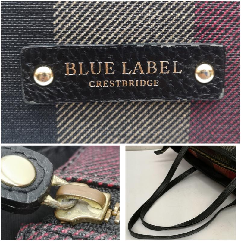 ブルーレーベル・クレストブリッジ BLUE LABEL CRESTBRIDGE トートバッグ トートバッグ 55103-501-16 PVC トート バッグ チェック ロゴ ファスナー A4 赤 / レッド / red レディース USED 古着 中古 50165289