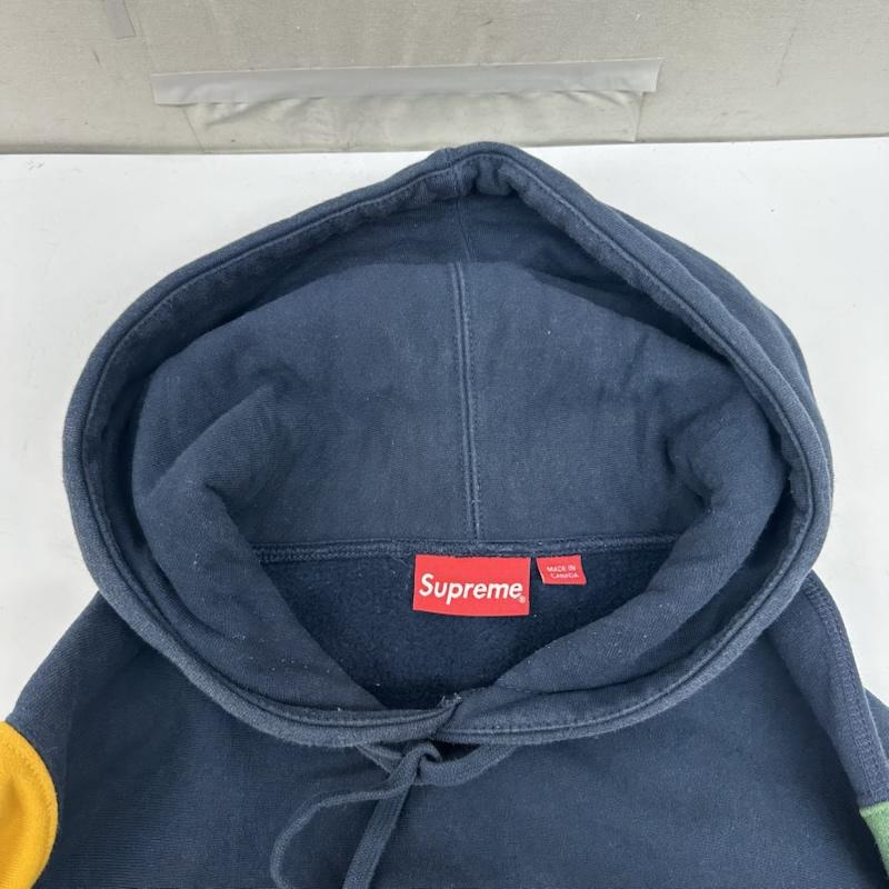 シュプリーム Supreme パーカー 長袖 16AW Color Blocked Arc Logo Hooded Sweatshirt クレイジー パターン アーチ ロゴ パーカー M 紺 / ネイビー / navy X 緑 / グリーン / green X 黄 / イエロー / yellow メンズ USED 古着 中古 50165309