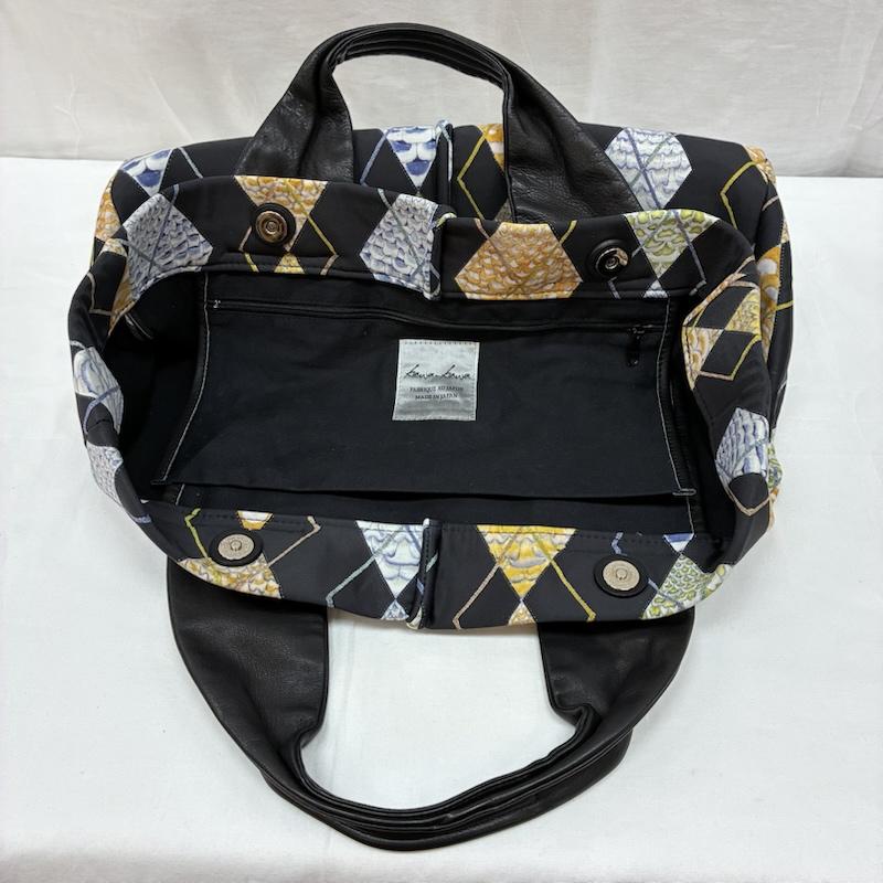 カワカワ Kawa-Kawa トートバッグ トートバッグ SWASH LONDON ear PAPILLONNER ウェット レザー ハンドル アーガイル トートバッグ - レディース USED 古着 中古 50165333