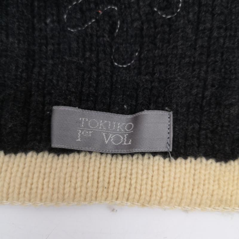 トクコ・ プルミエヴォル TOKUKO 1er VOL マフラー マフラー 刺繍 ウール マフラー - 黒 / ブラック / black レディース USED 古着 中古 50165340