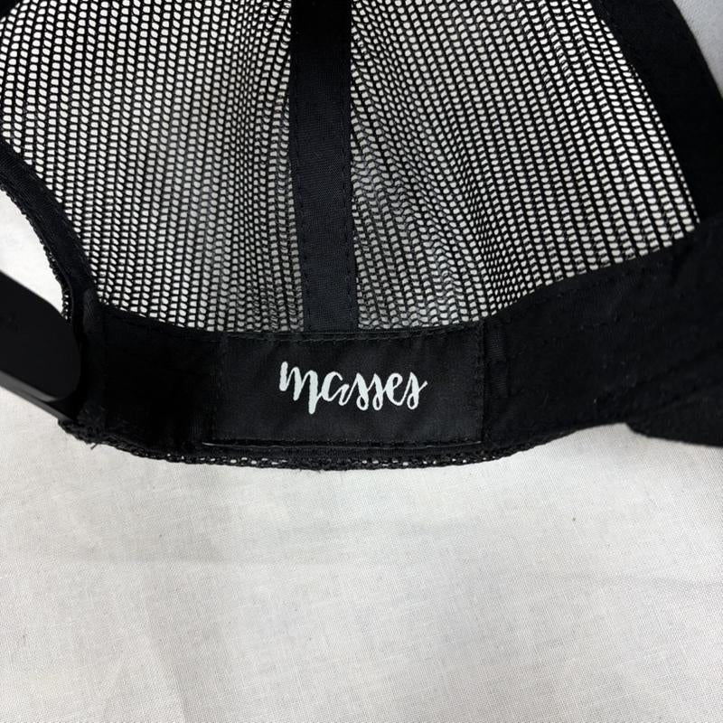 古着 USED 帽子 キャップ MASSES マシス メッシュ ロゴ 刺繍 スナップバック トラッカー キャップ - ロゴ、文字 X 刺繍 黒 / ブラック / black X 赤 / レッド / red メンズ USED 古着 中古 50165504