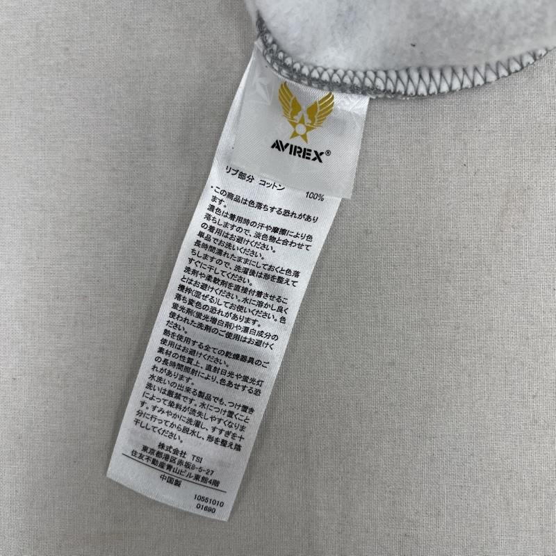 アヴィレックス AVIREX トレーナー 長袖 ミリタリー グラフィック 裏起毛 クルーネック スウェット 783-4232011 XXL 灰 / グレー / gray メンズ USED 古着 中古 50165618