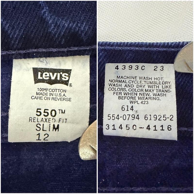 リーバイス Levi s パンツ デニム、ジーンズ USA製 550 relaxed fit / slim YOUTH12 - インディゴ / インディゴ / Indigo ボーイズ USED 古着 中古 50165714