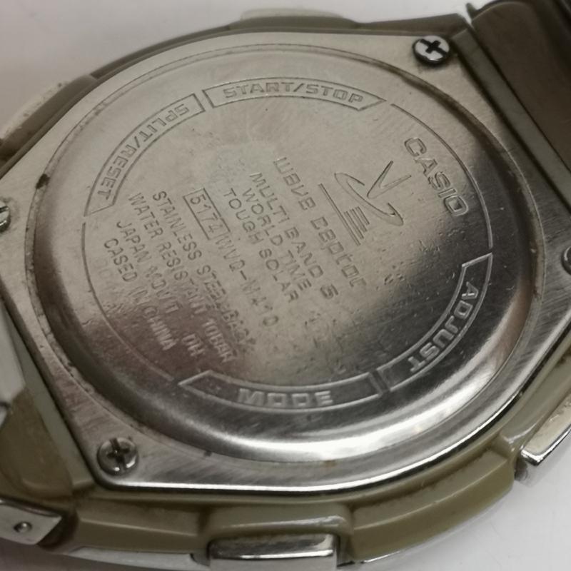 カシオ CASIO 腕時計 アナログ(クォーツ式) WAVE CEPTOR ウェーブセプター マルチバンド6 WVQ-M410 アナログ 電波 ソーラー 腕時計 - 銀 / シルバー / silver color メンズ USED 古着 中古 50165728