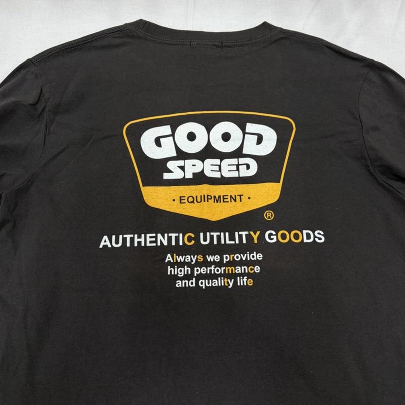 グッドスピード GOOD SPEED Tシャツ 長袖 両面 ロゴ プリント 長袖 Tシャツ ロンT ストリート M ロゴ、文字 X プリント チャコールグレー / チャコールグレー / X 黄 / イエロー / yellow X 白 / ホワイト / white メンズ USED 古着 中古 50165730