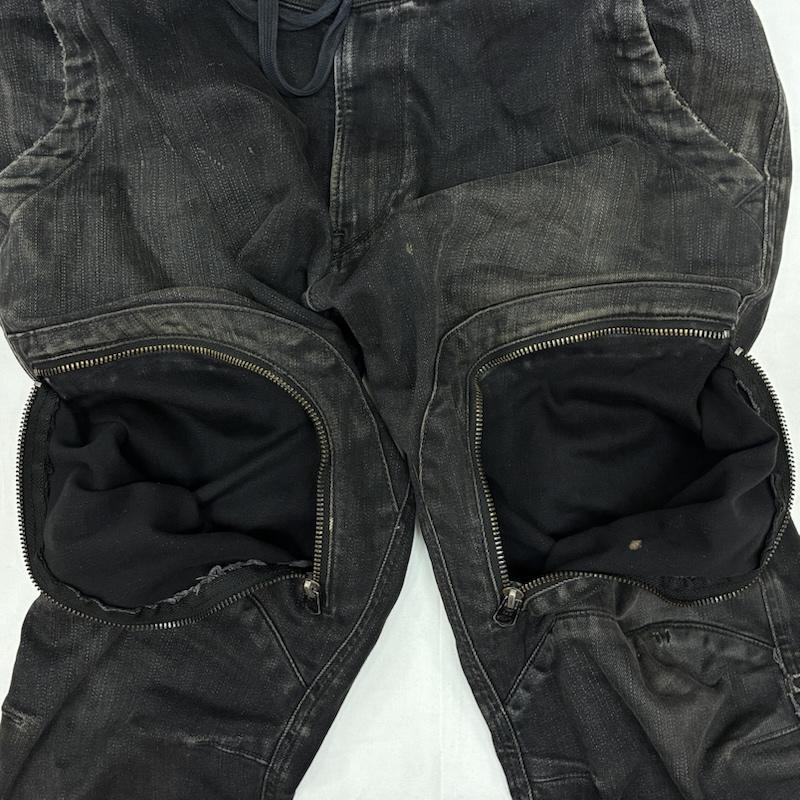 ジースターロゥ G-STAR RAW パンツ デニム、ジーンズ Air Defence Zip 3D Sport Tapered Black Denim Jogger Pants テーパード ジョガー デニムパンツ L メンズ USED 古着 中古 50165761