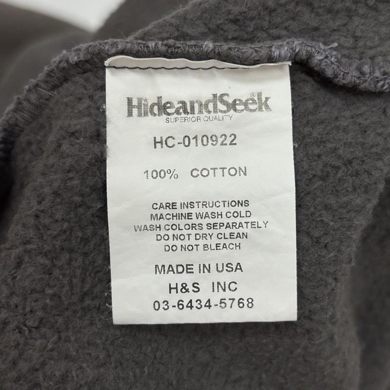 ハイドアンドシーク HIDE AND SEEK トレーナー 長袖 HC-010922 USA製 ロゴ プリント クルーネック スウェット トレーナー 裏起毛 L メンズ USED 古着 中古 50165860