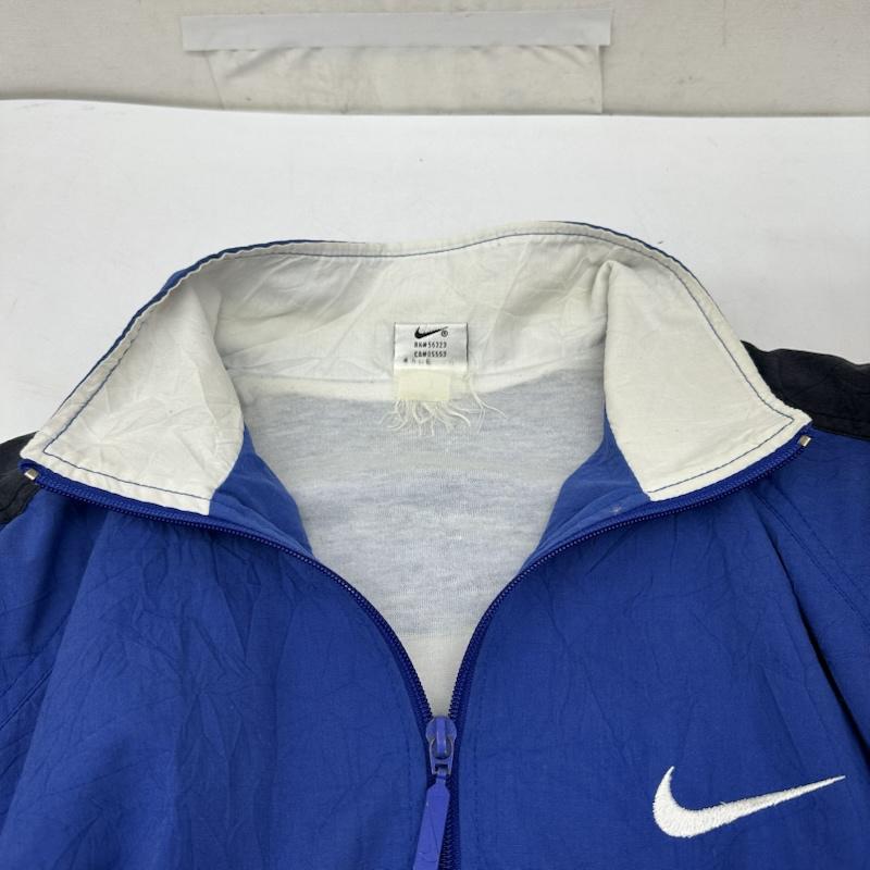 ナイキ NIKE ジャケット、上着 ジャンパー、ブルゾン 90s 銀タグ ロゴ 刺繍 ナイロン ジャケット - 青 / ブルー / blue X 白 / ホワイト / white メンズ USED 古着 中古 50165939