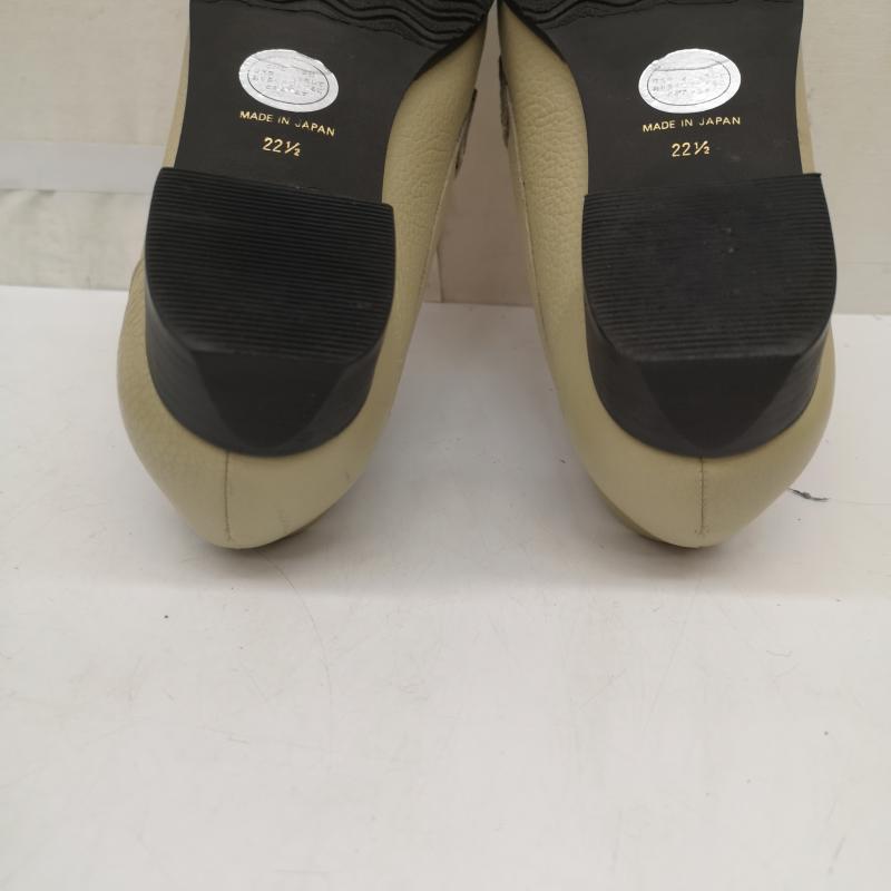 ミハマ MIHAMA ローファー ローファー レザー ローファー パンプス シボ加工 ロゴ金具 22.5cm ベージュ / ベージュ / beige レディース USED 古着 中古 50166072