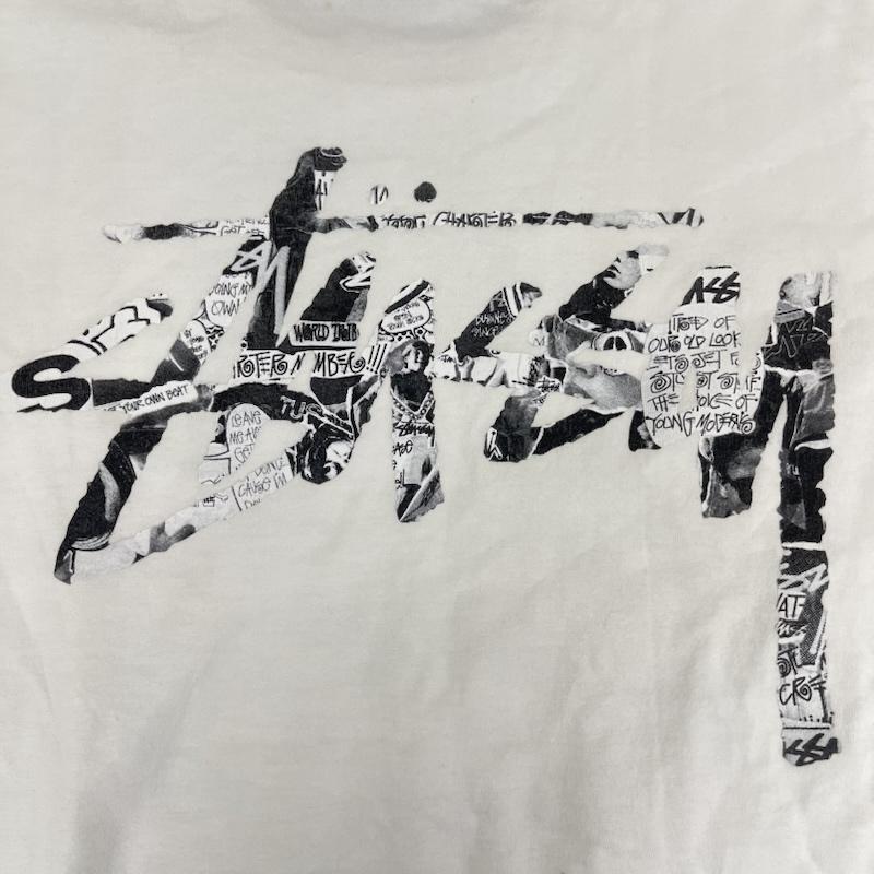 ステューシー STUSSY Tシャツ 半袖 メキシコ製 SSリンク フォトコラージュ プリント Tシャツ カットソー M 白 / ホワイト / white メンズ USED 古着 中古 50166139
