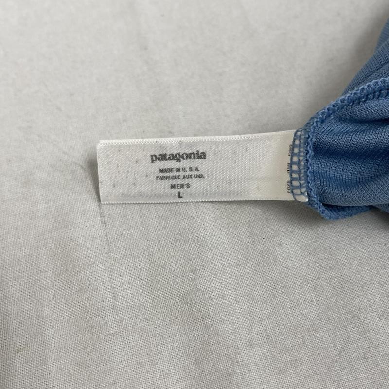 パタゴニア patagonia パーカー 長袖 USA製 クォータージップ アウトドア 立ち襟 長袖 パーカー L 水色 / ライトブルー / メンズ USED 古着 中古 50166162