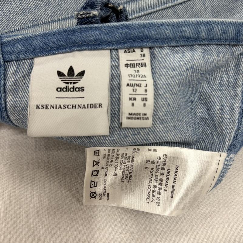 アディダス adidas キャミソール キャミソール KSENIASCHNAIDER クセニア デニム ビスチェ コルセット ロゴ 刺繍 レースアップ キャミソール 38 US8 38 ロゴ、文字 X 刺繍 インディゴ / インディゴ / Indigo X 水色 / ライトブルー / レディース USED 古着 中古 50166238