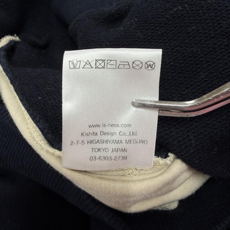 イズネス is-ness トレーナー 長袖 ZIP SWEATSHIRT ハーフジップ スウェット シャツ スウェット ジップポケット L 無地 紺 / ネイビー / navy メンズ USED 古着 中古 50166321