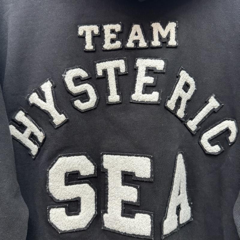 ヒステリックグラマー HYSTERIC GLAMOUR パーカー 長袖 21AW WIND AND SEA 3RD LOGO HOODIE ロゴ ワッペン パーカー WDS-HYS-3-06 L 黒 / ブラック / black メンズ USED 古着 中古 50166396