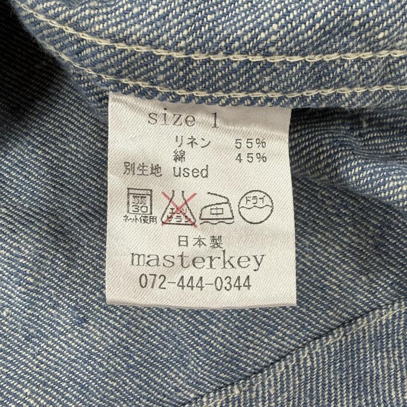 古着 USED シャツ、ブラウス 長袖 master key マスターキー 長袖 パッチワーク ワークシャツ ペイズリー ダンガリー ポケット デニム 1 無地 X ペイズリー 青 / ブルー / blue X 黒 / ブラック / black X 紺 / ネイビー / navy メンズ USED 古着 中古 50166416