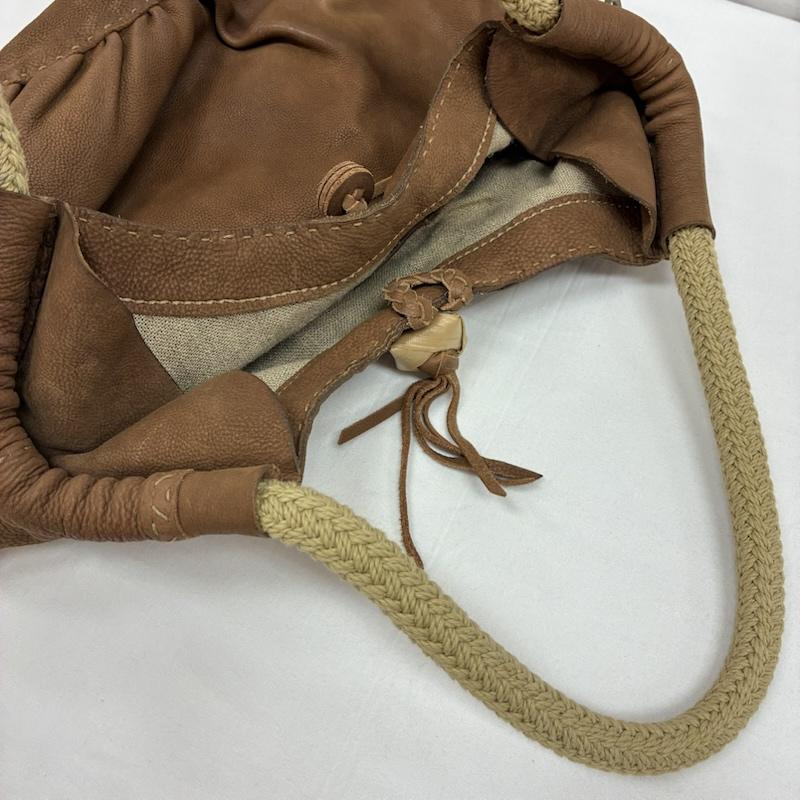 エンリーベグリン HENRY BEGUELIN ハンドバッグ ハンドバッグ オミノ刺繍 デザインステッチ 編み込み フリンジ ロープハンドル シボ革 レザー ハンドバッグ - レディース USED 古着 中古 50166433