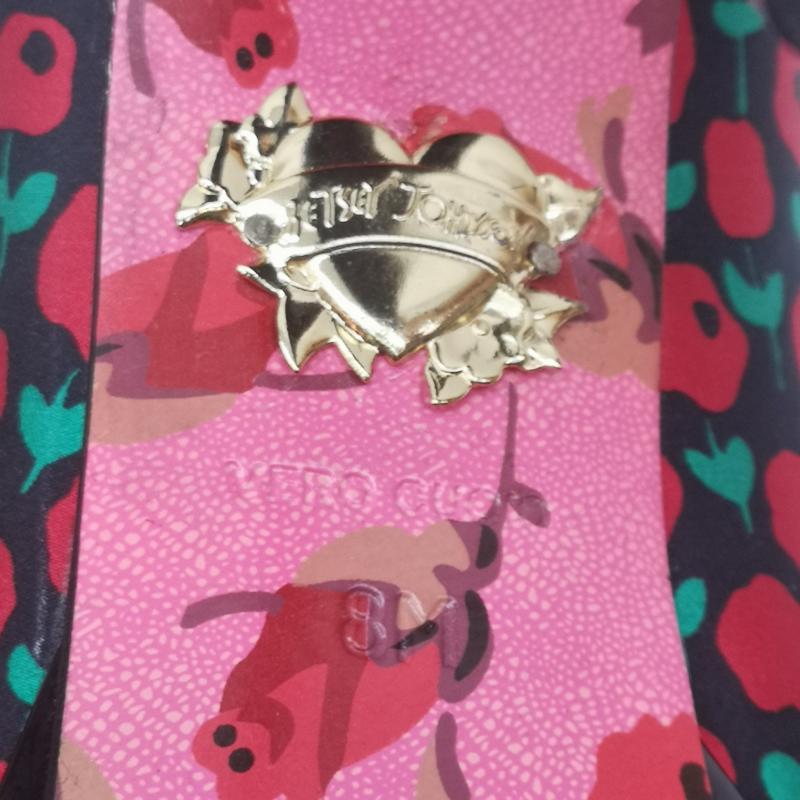 ベッツィージョンソン Betsey Johnson パンプス パンプス 林檎 アップル 柄 ヒール パンプス 25.0cm 黒 / ブラック / black X 赤 / レッド / red レディース USED 古着 中古 50166453