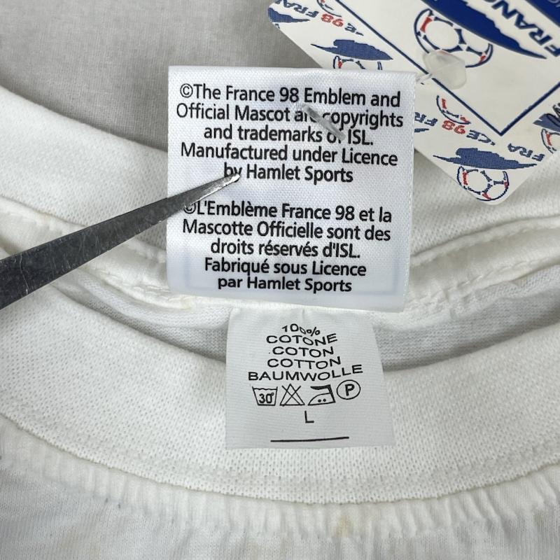 古着 USED Tシャツ 半袖 90s FIFAワールドカップ フランス大会 キャラクター プリント Tシャツ L 白 / ホワイト / white メンズ USED 古着 中古 50166475