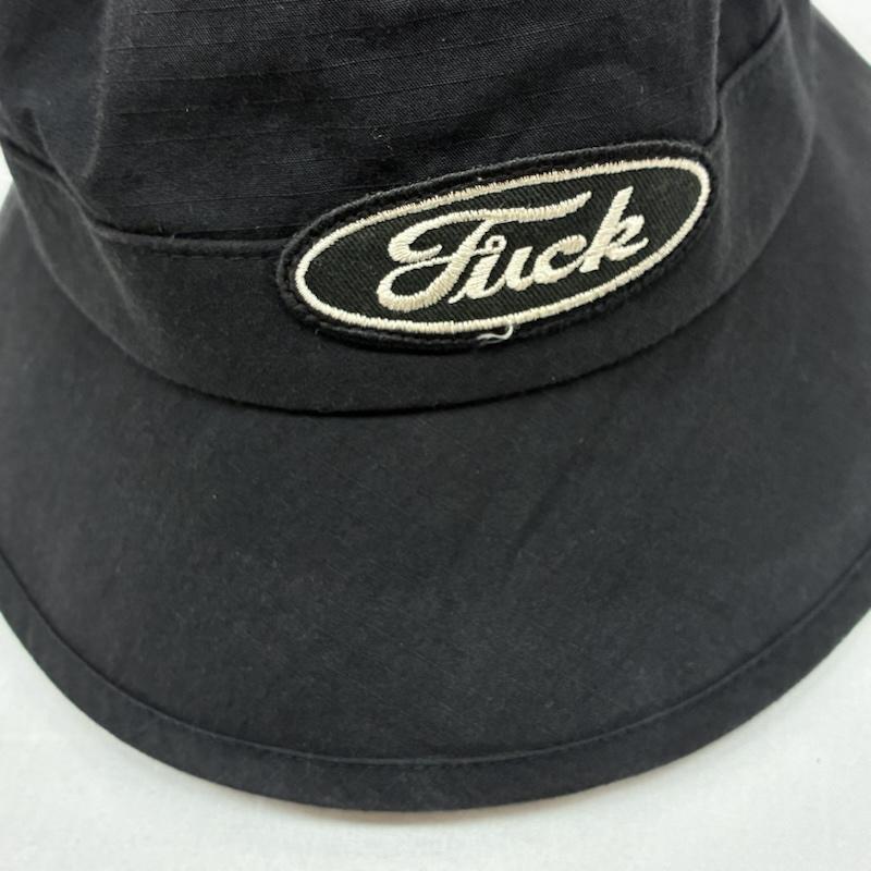 ヒステリックグラマー HYSTERIC GLAMOUR 帽子 ハット 25ss FKワッペン アドベンチャー ハット FUCK オーバル ロゴ バケットハット リップストップ 02251QH07 - メンズ USED 古着 中古 50166487