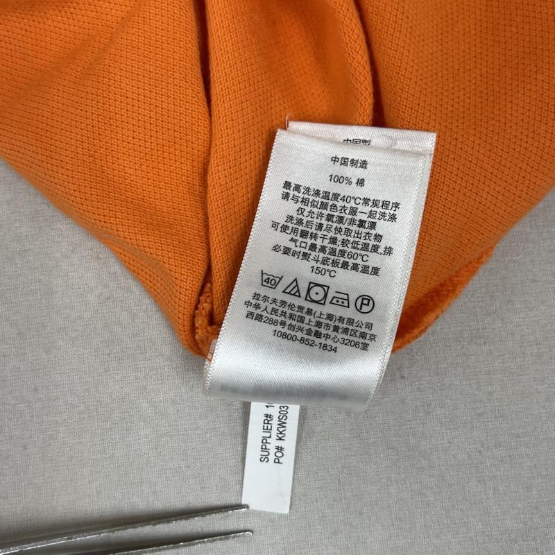 ポロバイラルフローレン Polo by RALPH LAUREN ポロシャツ 半袖 エンブレム トリプルポニー 刺繍 鹿の子 半袖 ポロシャツ S 橙 / オレンジ / orange メンズ USED 古着 中古 50166489