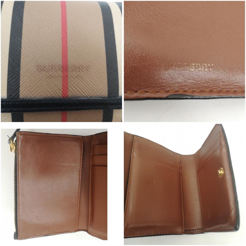 バーバリー BURBERRY 財布 コンパクト財布 3つ折り財布 PVC ノバチェック ウォレット - ベージュ / ベージュ / beige レディース USED 古着 中古 50166543