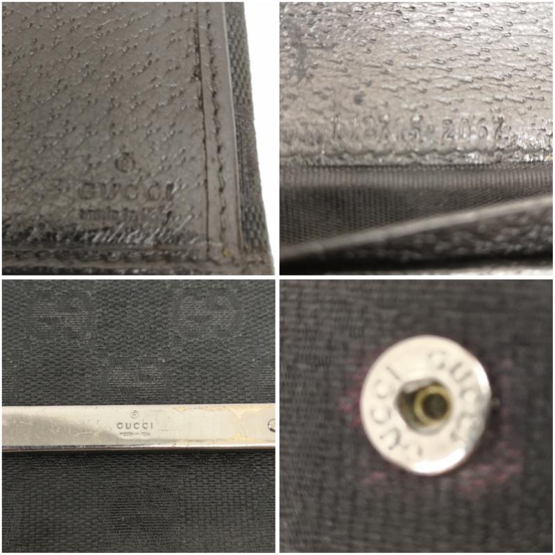 グッチ GUCCI 財布 長財布 GGキャンバス 長財布 メタルバー 112715 - 黒 / ブラック / black メンズ USED 古着 中古 50166546