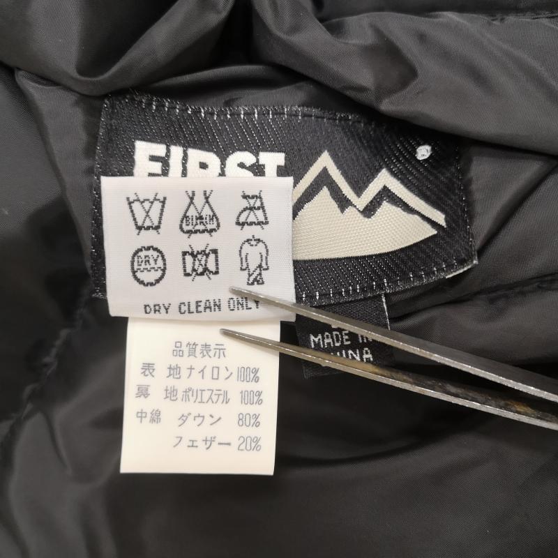 ファーストダウン FIRST DOWN ジャケット、上着 ダウンジャケット リバーシブル 2WAY アウトドア 山型ロゴ ドローコード ダウンジャケット L 黒 / ブラック / black X 黄 / イエロー / yellow メンズ USED 古着 中古 50166560