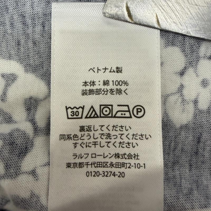 ポロラルフローレン POLO RALPH LAUREN Tシャツ 半袖 ポロベア アロハ ハイビスカス ネイビー L 総柄 白 / ホワイト / white X 紺 / ネイビー / navy メンズ USED 古着 中古 50166562