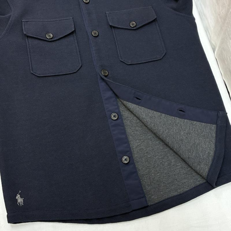 ポロラルフローレン POLO RALPH LAUREN シャツ、ブラウス 長袖 裾 ポニー 刺繍 ダブル ニット メッシュ オーバー シャツ S メンズ USED 古着 中古 50166645