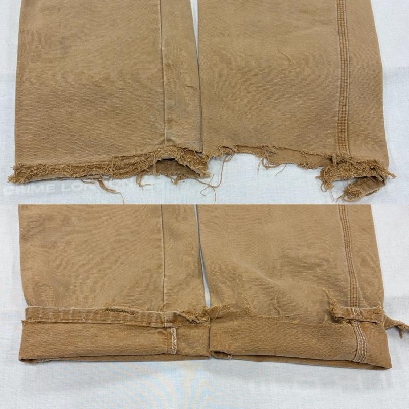 ディッキーズ Dickies パンツ ワークパンツ、ペインターパンツ 00s ダック ペインターパンツ フェード クラッシュ ダメージ BORO ボロ メキシコ製 OLD 33インチ ワンポイント X ロゴ、文字 キャメル / キャメル / X ベージュ / ベージュ / beige メンズ USED 古着 中古 50166672