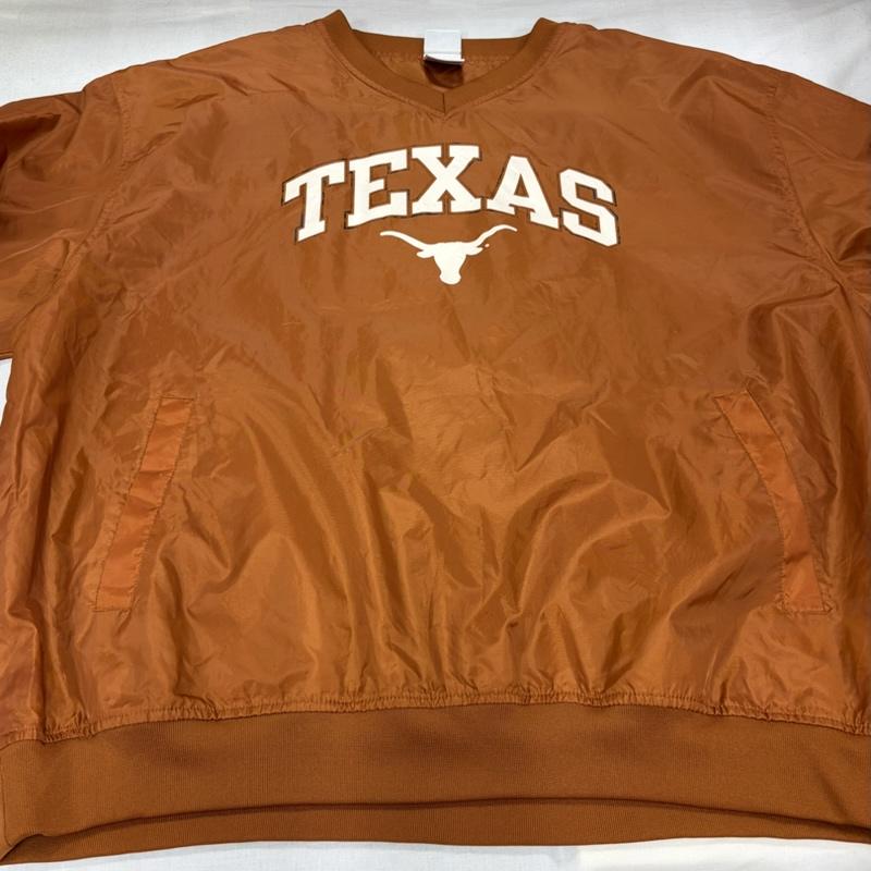 ヴィンテージ VINTAGE トレーナー 長袖 RED OAK テキサス TEXAS カレッジロゴ プリント ナイロン プルオーバー Vネック XL ロゴ、文字 X プリント キャメル / キャメル / X 白 / ホワイト / white メンズ USED 古着 中古 50166870