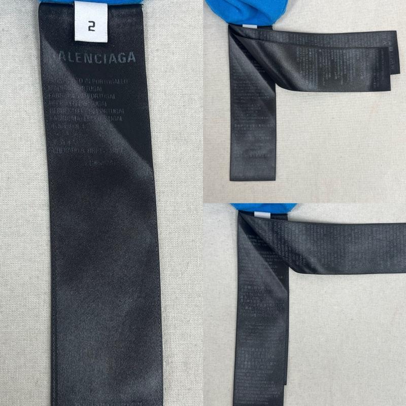 バレンシアガ BALENCIAGA Tシャツ 半袖 adidas コラボ ロゴ刺繍 オーバーサイズ Tシャツ カットソー 青 / ブルー / blue メンズ USED 古着 中古 50167111