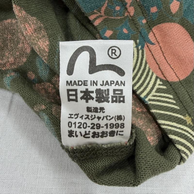 エヴィス EVISU Tシャツ 七分袖 プリント 総柄 七分袖 Tシャツ カットソー 和柄 38 総柄 カーキ / カーキ / khaki X マルチカラー / マルチカラー / multicolor メンズ USED 古着 中古 50167187