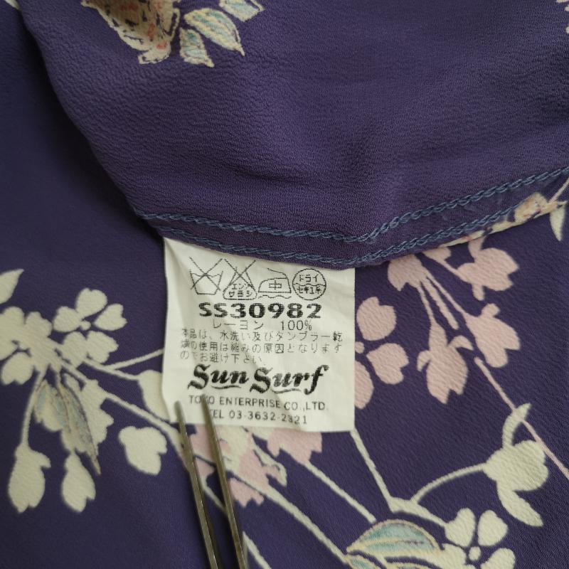 サンサーフ SUN SURF シャツ、ブラウス 半袖 CHERRY BLOSSOMS しだれ桜 花 和柄 バンブーボタン 半袖 アロハ シャツ SS30982 M 紫 / パープル / purple メンズ USED 古着 中古 50167358
