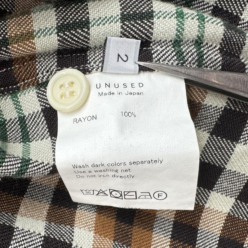 アンユーズド UNUSED シャツ、ブラウス 長袖 Rayon check shirt レーヨン チェック シャツ US2524 2 茶 / ブラウン / brown X マルチカラー / マルチカラー / multicolor メンズ USED 古着 中古 50167379