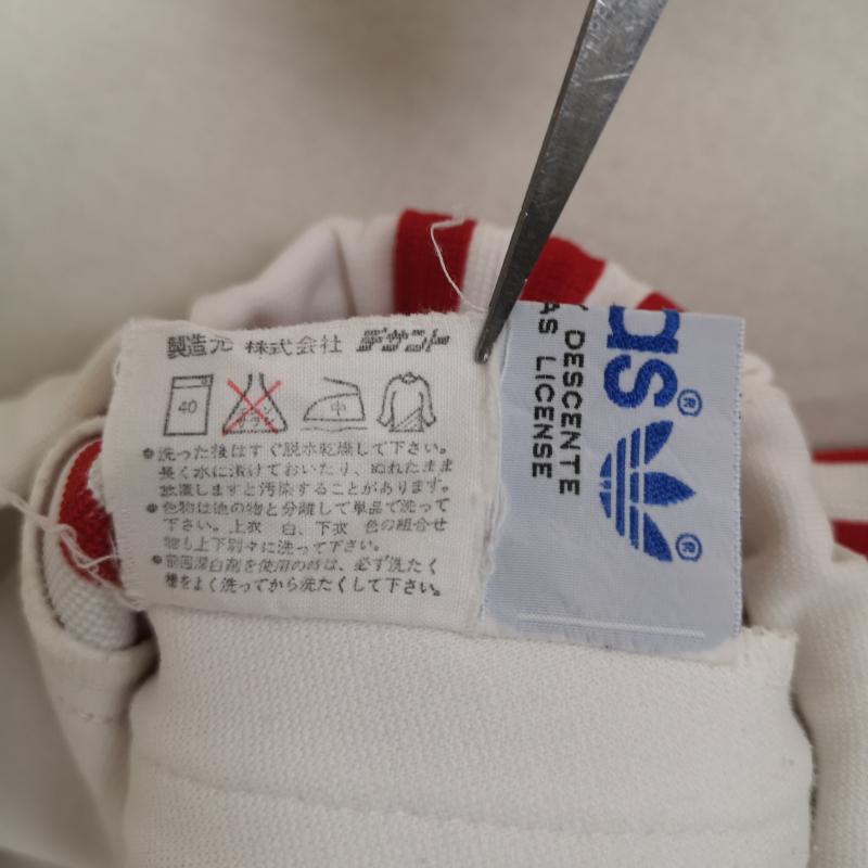 アディダス adidas パンツ スラックス old adidas 3本線 スリーストライプス ピンタック ウエストゴム ジャージ トラックパンツ L 白 / ホワイト / white X 赤 / レッド / red メンズ USED 古着 中古 50167398
