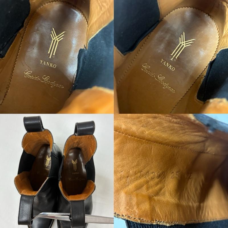ヤンコ YANKO ブーツ ショートブーツ レザー サイドゴア チェルシー ブーツ スペイン製 25.0cm メンズ USED 古着 中古 50167466