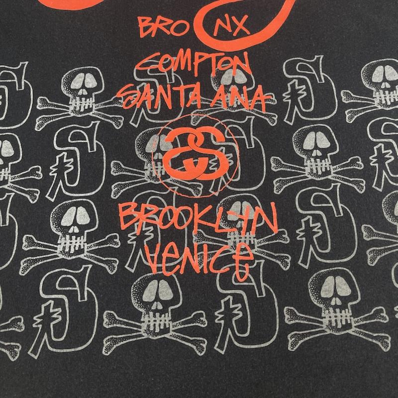 ステューシー STUSSY Tシャツ 半袖 90s 00s USA製 World Tour Skull Tee ドクロ プリント Tシャツ M 黒 / ブラック / black メンズ USED 古着 中古 50167549