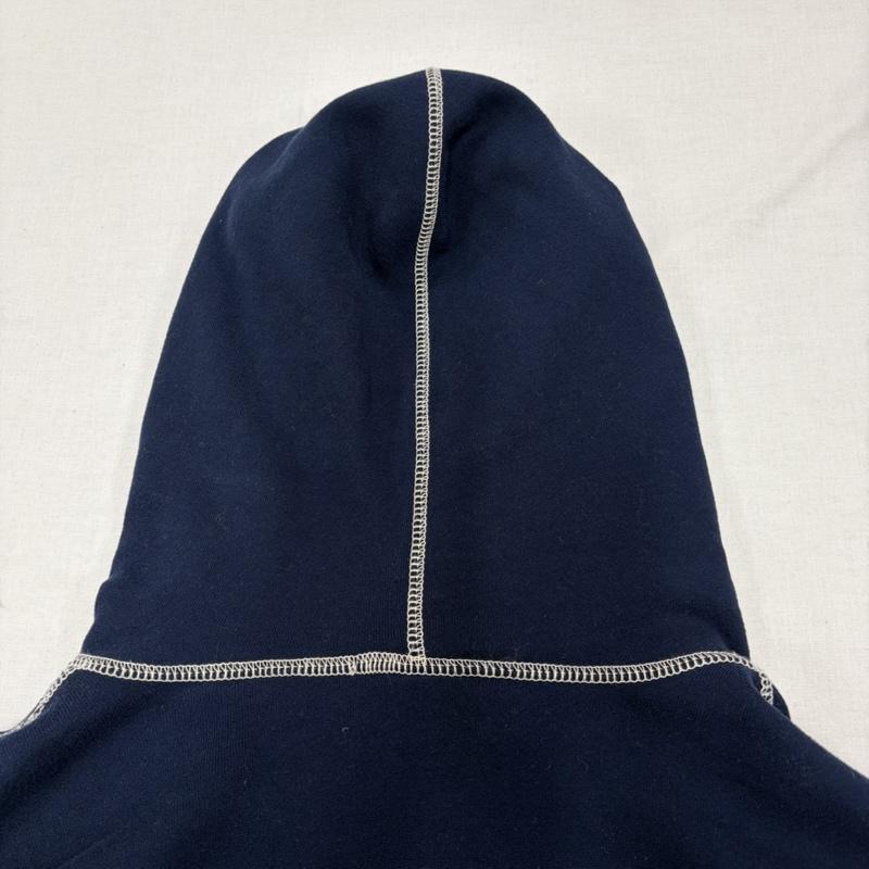トゥルーレリジョン TRUE RELIGION パーカー 長袖 スウェット ジップアップ パーカー ステッチ ロゴ プリント L ワンポイント X ロゴ、文字 X プリント 紺 / ネイビー / navy X 白 / ホワイト / white メンズ USED 古着 中古 50167690