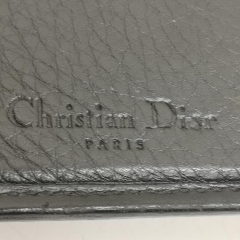 クリスチャンディオール Christian Dior 財布 二つ折り ロゴ 金具 レザー 本革 二つ折り 財布 トロッター 柄 - 黒 / ブラック / black レディース USED 古着 中古 50167710
