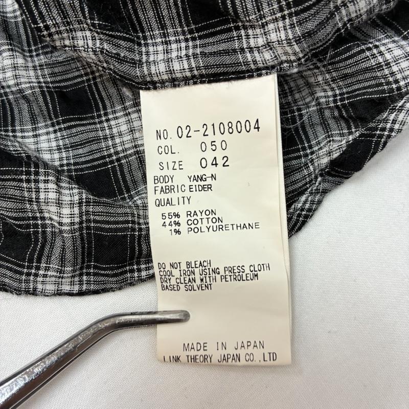 セオリー theory シャツ、ブラウス 長袖 レーヨン コットン シワ加工 チェック シャツ 42 メンズ USED 古着 中古 50167857