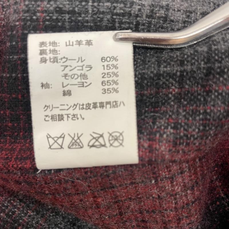 ウエストライド WESTRIDE ジャケット、上着 レザージャケット CYCLE TOGS シングル ライダース ゴート スキン 裏地 チェック柄 40 黒 / ブラック / black メンズ USED 古着 中古 50167944