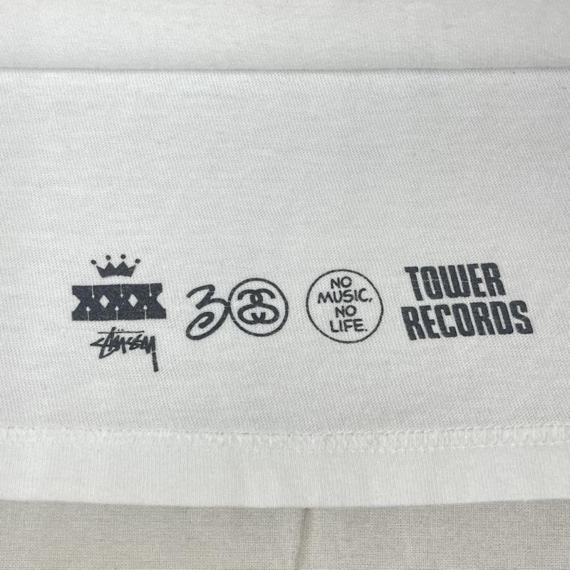 ステューシー STUSSY Tシャツ 半袖 00s メキシコ製 TOWER RECORDS コラボ プリント Tシャツ M 白 / ホワイト / white メンズ USED 古着 中古 50168107