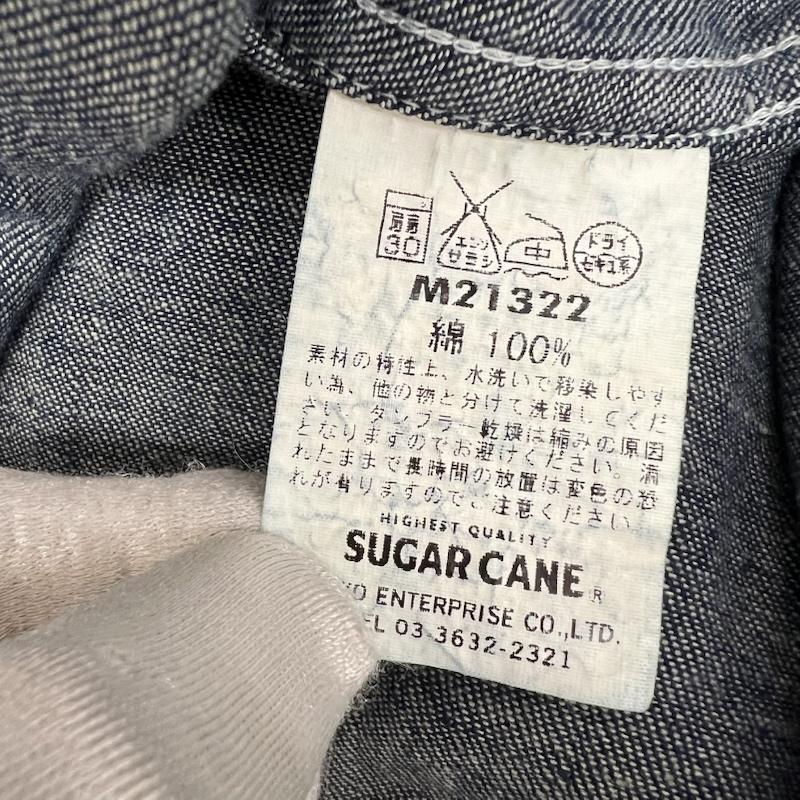 シュガーケーン SUGAR CANE シャツ、ブラウス 長袖 有刺鉄線柄 デニム ワークシャツ M21322 M品番 L インディゴ / インディゴ / Indigo メンズ USED 古着 中古 50168202