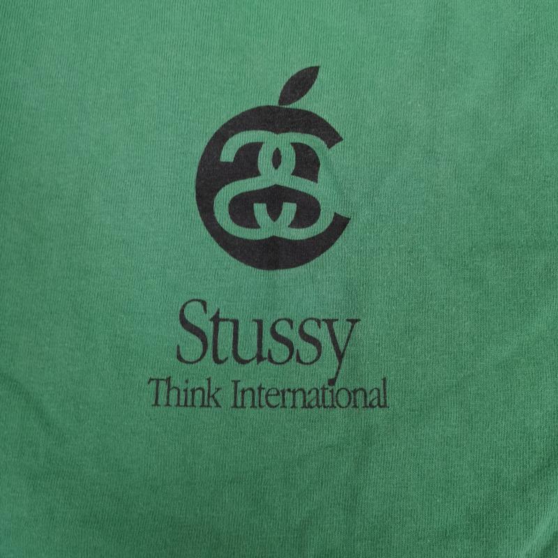 ステューシー STUSSY Tシャツ 半袖 90s Old Stussy サークル ロゴ アップル プリント tシャツ カットソー XL 灰 / グレー / gray メンズ USED 古着 中古 50168263