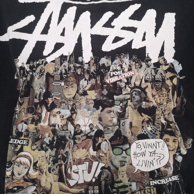ステューシー STUSSY Tシャツ 半袖 90s 00s メキシコ製 OLD STUSSY YO, VINNY!! TEE プリント tシャツ L 黒 / ブラック / black メンズ USED 古着 中古 50168266