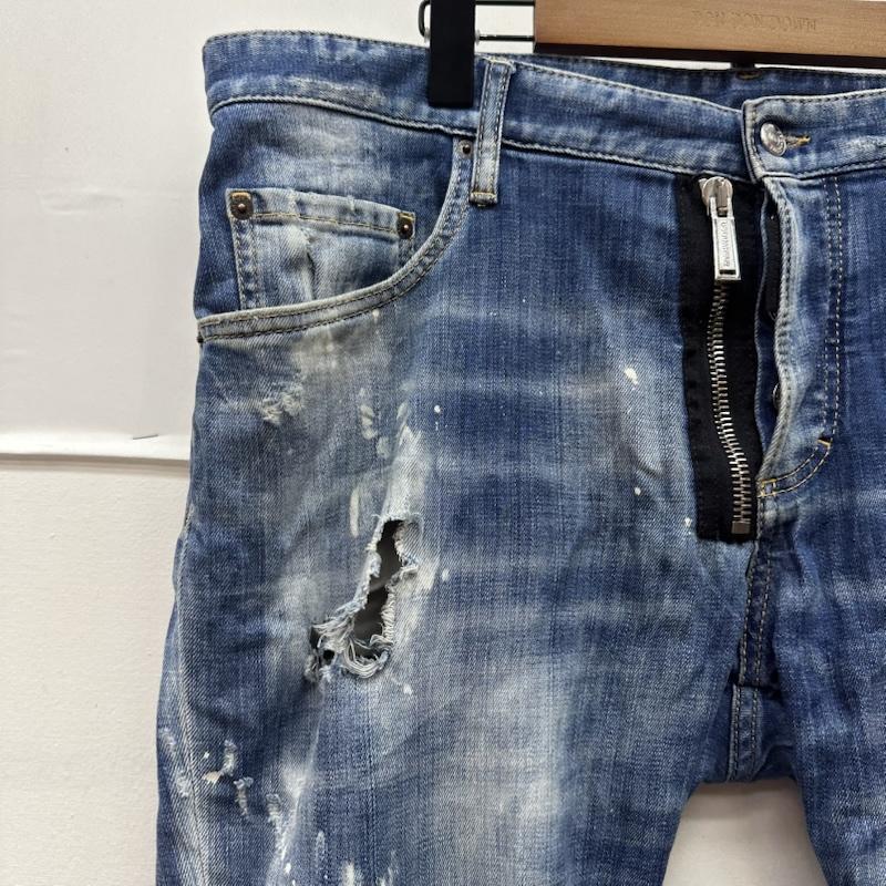 ディースクエアード2 DSQUARED2 パンツ デニム、ジーンズ SKATER JEAN ペイント ダメージ デニム パンツ S79LA0040 - インディゴ / インディゴ / Indigo メンズ USED 古着 中古 50168392