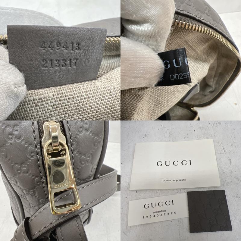 グッチ GUCCI ショルダーバッグ ショルダーバッグ マイクログッチシマ ショルダーバッグ レザー 449413 - 灰 / グレー / gray レディース USED 古着 中古 50168493