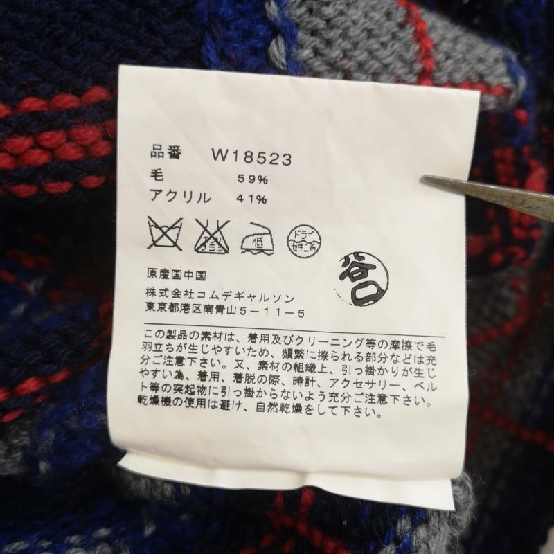 コムデギャルソンシャツ COMME des GARCONS SHIRT ニット、セーター 長袖 タータンチェック カットオフ Vネック ニット セーター XS マルチカラー / マルチカラー / multicolor メンズ USED 古着 中古 50168536